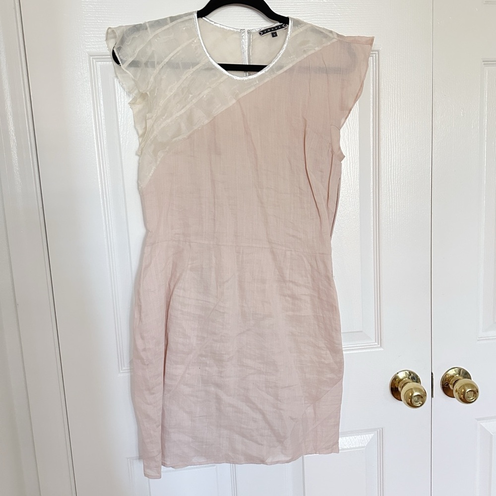 Tocca Women’s organza linen silk light pink blush dress, size 6